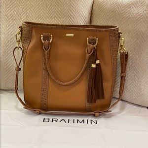 NWT Brahmin Medium Clifton Tan Sedona Satchel